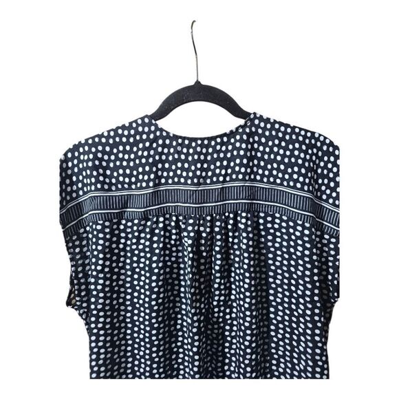 MAX STUDIO Hi-Lo Black & White Faux Wrap Top - Size Large - Picture 6 of 8